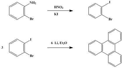 Reaction equation for TRIPHENYLENE