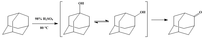 Reaction equation for ADAMANTANONE (Tricyclo[3.3.1.13,7]decanone)