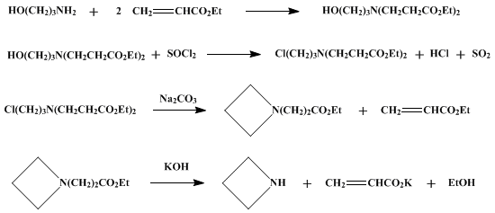 Reaction equation for AZETIDINE