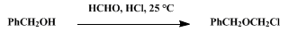 Reaction equation for BENZYL CHLOROMETHYL ETHER (Benzene, (chloromethyoxy)methyl-)