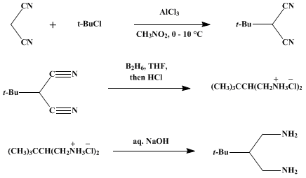 Reaction equation for 2-tert-BUTYL-1,3-DIAMINOPROPANE (1,3-Propanediamine, 2-(1,1-dimethylethyl)-)