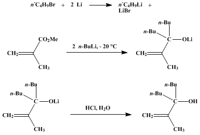Reaction equation for 3-BUTYL-2-METHYLHEPT-1-EN-3-OL (5-Nonanol, 5-(2-propenyl)-)