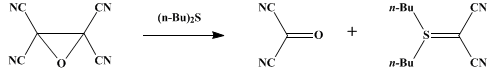 Reaction equation for CARBONYL CYANIDE (Propanedinitrile, oxo-)