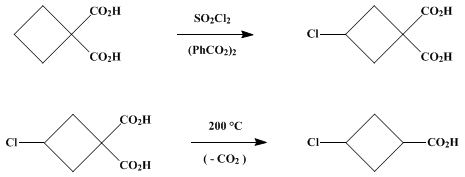 Reaction equation for 3-CHLOROCYCLOBUTANECARBOXYLIC ACID (Cyclobutanecarboxylic acid, 3-chloro-)