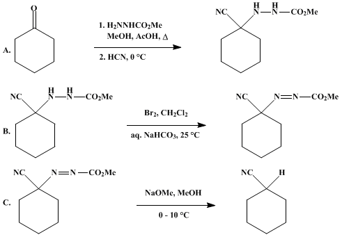 Reaction equation for NITRILES FROM KETONES: CYCLOHEXANECARBONITRILE