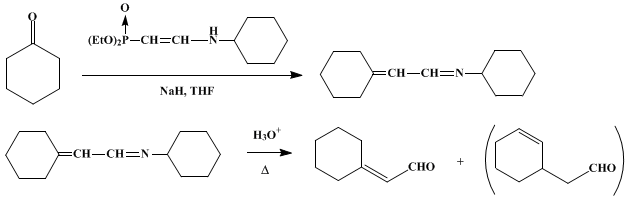 Reaction equation for PREPARATION OF α,β-UNSATURATED ALDEHYDES via THE WITTIG REACTION: CYCLOHEXYLIDENEACETALDEHYDE (Acetaldehyde, cyclohexylidene-)