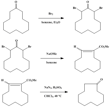 Reaction equation for RING CONTRACTION via A FAVORSKII-TYPE REARRANGEMENT: CYCLOUNDECANONE