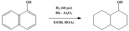 Reaction equation for HYDROGENATION OF AROMATIC NUCLEI: 1-DECALOL