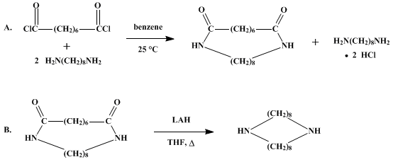 Reaction equation for MACROCYCLIC DIIMINES: 1,10-DIAZACYCLOÖCTADECANE
