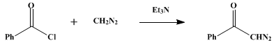 Reaction equation for DIAZOACETOPHENONE (Ethanone, 2-diazo-1-phenyl-)