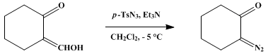 Reaction equation for 2-DIAZOCYCLOALKANONES: 2-DIAZOCYCLOHEXANONE (Cyclohexanone, 2-diazo-)