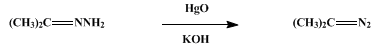 Reaction equation for 2-DIAZOPROPANE (Propane, 2-diazo-)