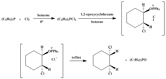 Reaction equation for cis-DICHLOROALKANES FROM EPOXIDES: cis-1,2-DICHLOROCYCLOHEXANE (Cyclohexane, 1,2-dichloro-, cis-)