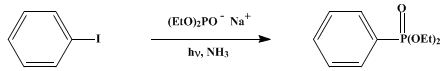 Reaction equation for RADICAL ANION ARYLATION: DIETHYL PHENYLPHOSPHONATE (Phosphonic acid, phenyl-, diethyl ester)