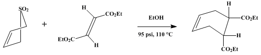 Reaction equation for DIETHYL trans-Δ4-TETRAHYDROPHTHALATE (4-Cyclohexene-1,2-dicarboxylic acid, diethyl ester, trans-)