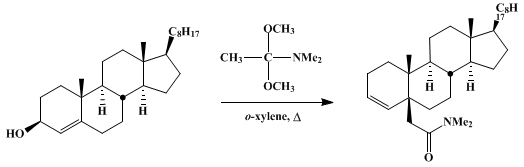 Reaction equation for N,N-DIMETHYL-5β-CHOLEST-3-ENE-5-ACETAMIDE (Cholest-3-ene-5-acetamide, N,N-dimethyl-, (5β)-)