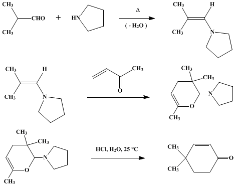 Reaction equation for 4,4-DIMETHYL-2-CYCLOHEXEN-1-ONE (2-Cyclohexen-1-one, 4,4-dimethyl-)