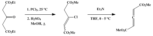 Reaction equation for DIMETHYL 2,3-PENTADIENEDIOATE (2,3-Pentadienedioic acid, dimethyl ester)