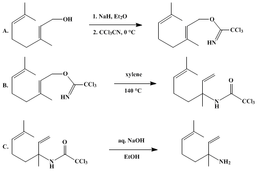 Reaction equation for ALLYLICALLY TRANSPOSED AMINES FROM ALLYLIC ALCOHOLS: 3,7-DIMETHYL-1,6-OCTADIEN-3-AMINE (1,6-Octadien-3-amine, 3,7-dimethyl-)