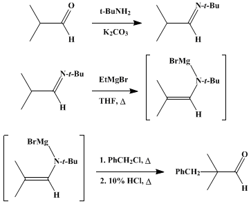 Reaction equation for ALKYLATIONS OF ALDEHYDES via REACTION OF THE MAGNESIOENAMINE SALT OF AN ALDEHYDE: 2,2-DIMETHYL-3-PHENYLPROPIONALDEHYDE (Benzenepropanal, α,α-dimethyl-)