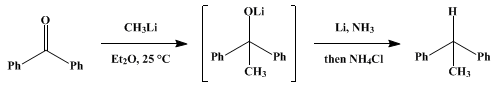 Reaction equation for AROMATIC HYDROCARBONS FROM AROMATIC KETONES AND ALDEHYDES: 1,1-DIPHENYLETHANE (Benzene, 1-phenylethyl-)