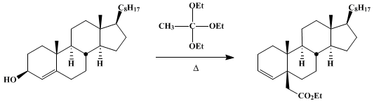 Reaction equation for ETHYL 5β-CHOLEST-3-ENE-5-ACETATE (Cholest-3-ene-5-acetic acid, ethyl ester, (5β)-)