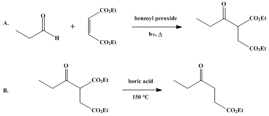 Reaction equation for γ-KETOESTERS FROM ALDEHYDES VIA DIETHYL ACYLSUCCINATES: ETHYL 4-OXOHEXANOATE (Hexanoic acid, 4-oxo-, ethyl ester)