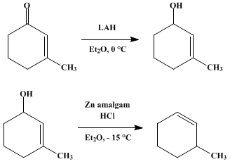 Reaction equation for REDUCTIVE CLEAVAGE OF ALLYLIC ALCOHOLS, ETHERS, OR ACETATES TO OLEFINS: 3-METHYLCYCLOHEXENE (Cyclohexene, 3-methyl-)