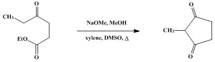 Reaction equation for γ-KETOESTERS TO PREPARE CYCLIC DIKETONES: 2-METHYL-1,3-CYCLOPENTANEDIONE (1,3-Cyclopentanedione, 2-methyl-)