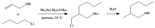 Reaction equation for ADDITION OF ORGANOLITHIUM REAGENTS TO ALLYL ALCOHOL: 2-METHYL-1-HEXANOL (1-Hexanol, 2-methyl-)