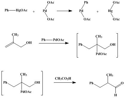 Reaction equation for ALDEHYDES FROM ALLYLIC ALCOHOLS AND PHENYLPALLADIUM ACETATE: 2-METHYL-3-PHENYLPROPIONALDEHYDE (Benzenepropanal, α-methyl-)