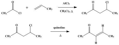 Reaction equation for trans-3-PENTEN-2-ONE (3-Penten-2-one, trans-)