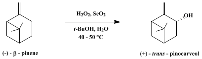 Reaction equation for ALLYLIC OXIDATION WITH HYDROGEN PEROXIDE–SELENIUM DIOXIDE: trans-PINOCARVEOL (Bicyclo[3.1.1]heptan-3-ol, 6,6-dimethyl-2-methylene-, (1α,3α,5α)-)