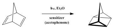 Reaction equation for QUADRICYCLANE (Tetracyclo[3.2.0.02,7.04,6]heptane)