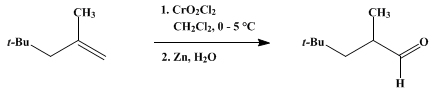 Reaction equation for ALDEHYDES BY OXIDATION OF TERMINAL OLEFINS WITH CHROMYL CHLORIDE: 2,4,4-TRIMETHYLPENTANAL (Pentanal, 2,4,4-trimethyl-)