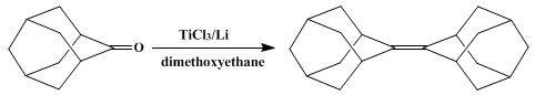 Reaction equation for REDUCTIVE COUPLING OF CARBONYLS TO ALKENES: ADAMANTYLIDENEADAMANTANE (Tricyclo[3.3.1.13,7]decane, tricyclo[3.3.1.13,7]decylidene-)