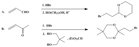 Reaction equation for β-HALOACETALS AND KETALS: 2-(2-BROMOETHYL)-1,3-DIOXANE AND 2,5,5-TRIMETHYL-2-(2-BROMOETHYL)-1,3-DIOXANE