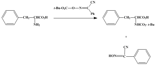 Reaction equation for N-tert-BUTOXYCARBONYL-l-PHENYLALANINE (L-Phenylalanine, N[(1,1-dimethylethoxy)carbonyl)]-)