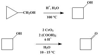 Reaction equation for CYCLOBUTANONE