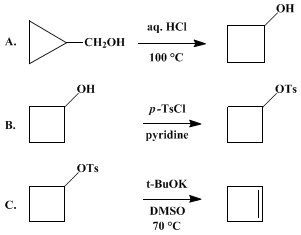Reaction equation for CYCLOBUTENE