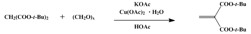 Reaction equation for DI-tert-BUTYL METHYLENEMALONATE (Propanedioic acid, methylene-, bis(1,1-dimethylethyl)ester)