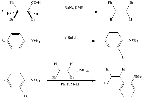 Reaction equation for PALLADIUM-PHOSPHINE-COMPLEX-CATALYZED REACTION OF ORGANOLITHIUM COMPOUNDS AND ALKENYL HALIDES: (Z)-β-[2-(N,N-DIMETHYLAMINO)PHENYL]STYRENE (Benzenamine, N,N-dimethyl-2-(2-phenylethenyl)-, (Z)-)