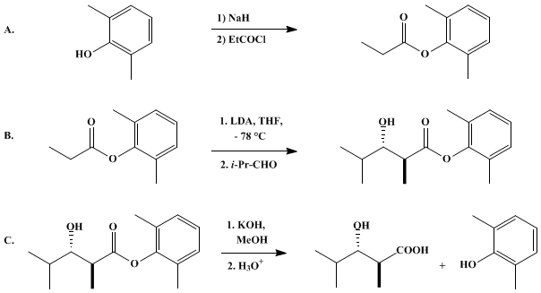 Reaction equation for (2SR,3SR)-2,4-DIMETHYL-3-HYDROXYPENTANOIC ACID (Pentanoic acid, 3-hydroxy-2,4-dimethyl-, (R*,R*)-)