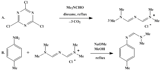 Reaction equation for β-DIMETHYLAMINOMETHYLENATION: N,N-DIMETHYL-N'-p- TOLYLFORMAMIDINE (Methanimidamide, N,N-dimethyl-N'-(4-methylphenyl)-)