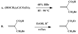 Reaction equation for ETHYL α-(BROMOMETHYL)ACRYLATE (2-Propenoic acid, 2-(bromomethyl)-,ethyl ester)