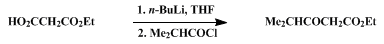 Reaction equation for ALIPHATIC AND AROMATIC β-KETO ESTERS FROM MONOETHYL MALONATE: ETHYL 2-BUTYRYLACETATE (Pentanoic acid, 4-methyl-3-oxo-, ethyl ester)