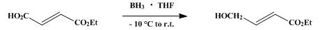 Reaction equation for ETHYL 4-HYDROXYCROTONATE (2-Butenoic acid, 4-hydroxy-, ethyl ester, (E)-)