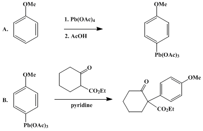 Reaction equation for THE C-ARYLATION OF β-DICARBONYL COMPOUNDS: ETHYL 1-(p-METHOXYPHENYL)-2-OXOCYCLOHEXANECARBOXYLATE