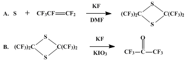 Reaction equation for HEXAFLUOROACETONE (2-Propanone, 1,1,1,3,3,3-hexafluoro-)