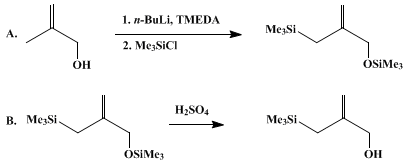 Reaction equation for SILYLATION OF 2-METHYL-2-PROPEN-1-OL DIANION: 2-(HYDROXYMETHYL)ALLYLTRIMETHYLSILANE